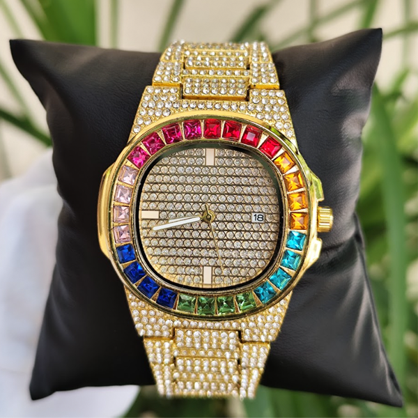 Reloj de lujo de cuarzo tipo Nautilus con diamantes. - Iced Out Watches