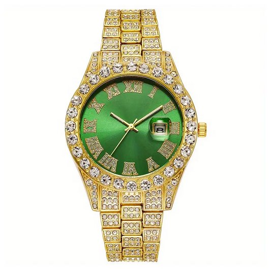 Reloj de lujo de cuarzo de Oro  tipo Datejust con diamantes.