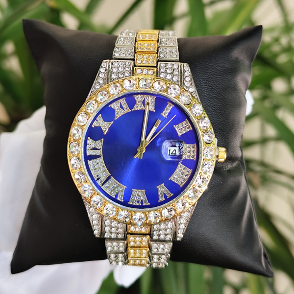 Reloj de lujo de cuarzo de plata y Oro tipo Datejust con diamantes. - Iced Out Watches